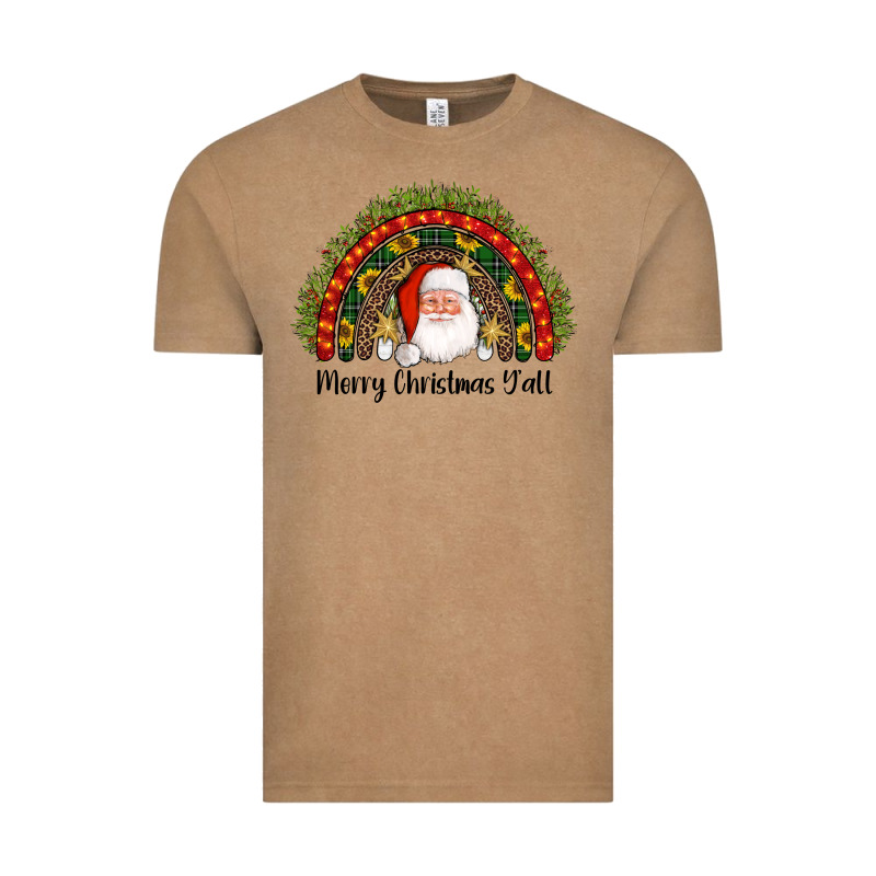 Merry Christmas Y'all Santa Rainbow Vintage Tee by AdoDesignShop | Teevron