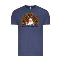 Vintage Denim merry christmas y'all santa rainbow Vintage Tee - AdoDesignShop