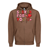 Chestnut lovethemed typography with heart lollipop Zipper Hoodie - LillyAllenDesigns