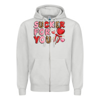 Dove Grey lovethemed typography with heart lollipop Zipper Hoodie - LillyAllenDesigns