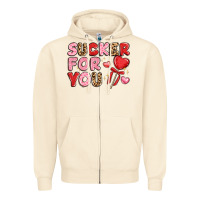 Sandshell lovethemed typography with heart lollipop Zipper Hoodie - LillyAllenDesigns