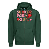 Sports Green lovethemed typography with heart lollipop Zipper Hoodie - LillyAllenDesigns