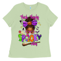 Matcha Thick Thighs Spooky Vibes Ladies Tee - texasbilliewilder