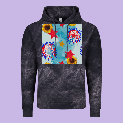 Patriotic Fireworks And Sunflower Vintage Hoodie Designed By Bundleandbundleshop