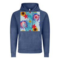 Vintage Denim patriotic fireworks and sunflower Vintage Hoodie - BundleAndBundleShop