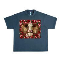 Midnight Navy christmas heifer with candy canes Urban Heavy Tee - BarkalooDesign