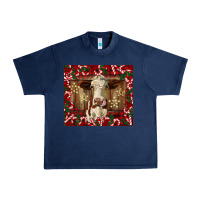 Navy christmas heifer with candy canes Urban Heavy Tee - BarkalooDesign