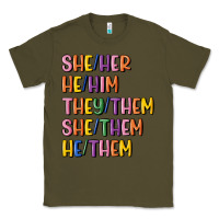 Army Green lgbtq pronouns Classic Tee - MaliasSmallBusiness
