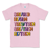 Bubblegum Pink lgbtq pronouns Classic Tee - MaliasSmallBusiness