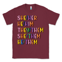 Burgundy lgbtq pronouns Classic Tee - MaliasSmallBusiness