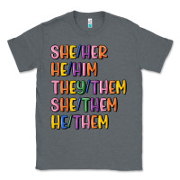 Charcoal Heather lgbtq pronouns Classic Tee - MaliasSmallBusiness