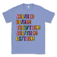 Colony Blue lgbtq pronouns Classic Tee - MaliasSmallBusiness