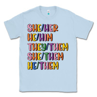 Dusty Blue lgbtq pronouns Classic Tee - MaliasSmallBusiness