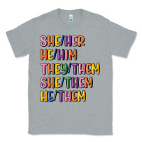 Heather Grey lgbtq pronouns Classic Tee - MaliasSmallBusiness