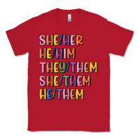 Red lgbtq pronouns Classic Tee - MaliasSmallBusiness