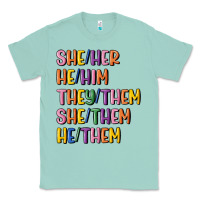 Seafoam lgbtq pronouns Classic Tee - MaliasSmallBusiness