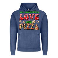 Vintage Denim all you need is love and pizza Vintage Hoodie - AdoDesignShop