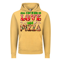 Vintage Mustard all you need is love and pizza Vintage Hoodie - AdoDesignShop