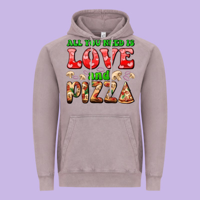 All You Need Is Love And Pizza Vintage Hoodie Designed By Adodesignshop