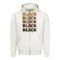 Oatmeal Heather typography variations in animal and glitter textur Zipper Hoodie - LillyAllenDesigns