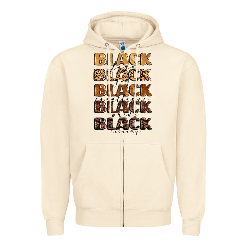 Typography Variations In Animal And Glitter Textur Zipper Hoodie by LillyAllenDesigns | Teevron