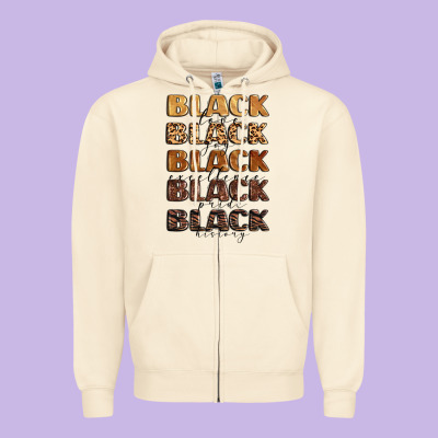 Typography Variations In Animal And Glitter Textur Zipper Hoodie Designed By Lillyallendesigns