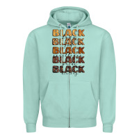 Seafoam typography variations in animal and glitter textur Zipper Hoodie - LillyAllenDesigns