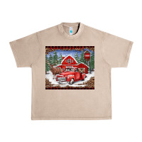 French Oak Christmas farm reindeer and truck Urban Heavy Tee - BarkalooDesign