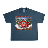 Midnight Navy Christmas farm reindeer and truck Urban Heavy Tee - BarkalooDesign