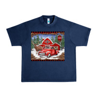 Navy Christmas farm reindeer and truck Urban Heavy Tee - BarkalooDesign