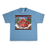 Pebble Blue Christmas farm reindeer and truck Urban Heavy Tee - BarkalooDesign
