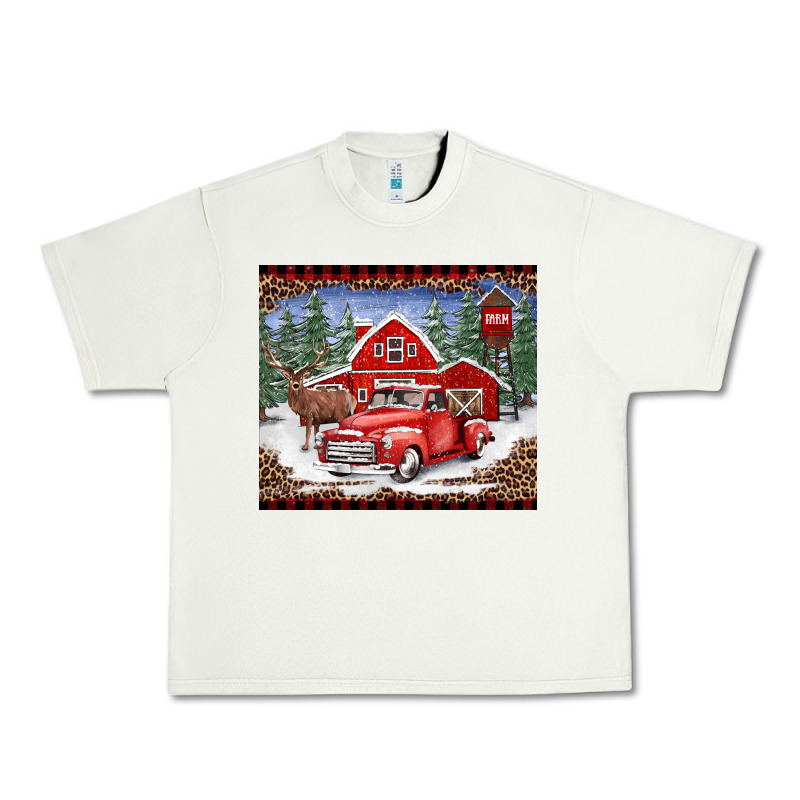 Christmas Farm Reindeer And Truck Urban Heavy Tee by BarkalooDesign | Teevron