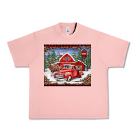 Salmon Christmas farm reindeer and truck Urban Heavy Tee - BarkalooDesign