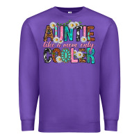 Purple Auntie Like a Mom Only Cooler Premium Sweatshirt - texasbilliewilder