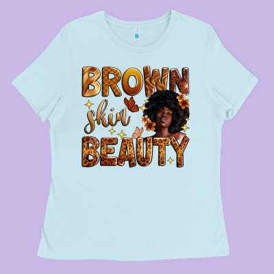 Brown Skin Beauty Ladies Tee Designed By Zillion Design Studio