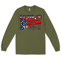 Army Green batter up pre k Long Sleeve Tee - JahusDesignShop