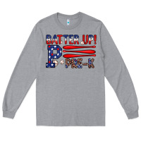 Heather Grey batter up pre k Long Sleeve Tee - JahusDesignShop