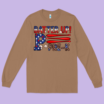 Batter Up Pre K Long Sleeve Tee Designed By Jahusdesignshop