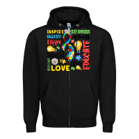 Black name puzzle ribbon of inspiration Zipper Hoodie - LillyAllenDesigns