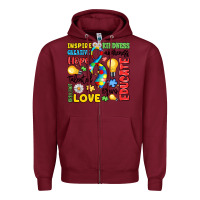 Burgundy name puzzle ribbon of inspiration Zipper Hoodie - LillyAllenDesigns