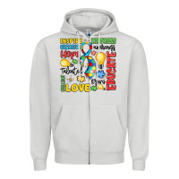 Dove Grey name puzzle ribbon of inspiration Zipper Hoodie - LillyAllenDesigns