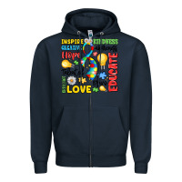 Navy name puzzle ribbon of inspiration Zipper Hoodie - LillyAllenDesigns