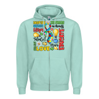 Seafoam name puzzle ribbon of inspiration Zipper Hoodie - LillyAllenDesigns