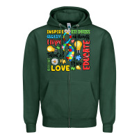 Sports Green name puzzle ribbon of inspiration Zipper Hoodie - LillyAllenDesigns