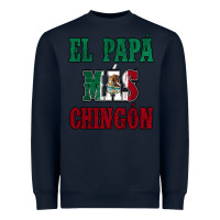 Navy El Papa Mas Chingon Mexican Flag Heavyweight Sweatshirt - Jasminsmagicworld