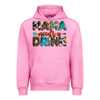 Fuchsia Pink mama needs a drink Urban Hoodie - OliviaCreatesArt