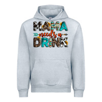 Heather Grey mama needs a drink Urban Hoodie - OliviaCreatesArt