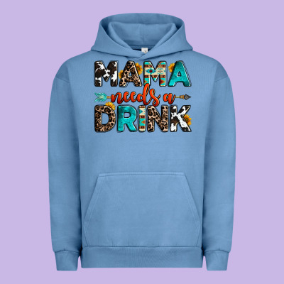 Mama Needs A Drink Urban Hoodie Designed By Oliviacreatesart