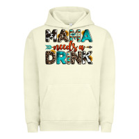 Pigment Pistachio mama needs a drink Urban Hoodie - OliviaCreatesArt