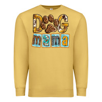 Antique Gold Dog Mama with Paw Premium Sweatshirt - texasbilliewilder